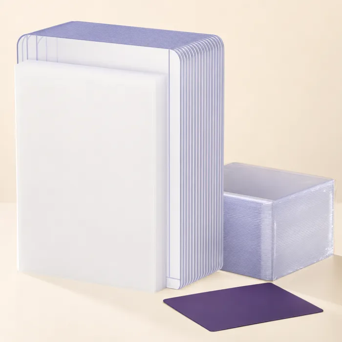 Rigid clear toploaders stacked with soft penny sleeves